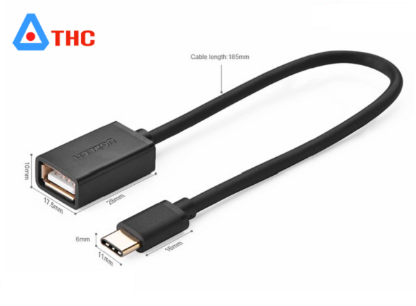 Cáp chuyển USB Type-C to USB 2.0 cổng âm Ugreen